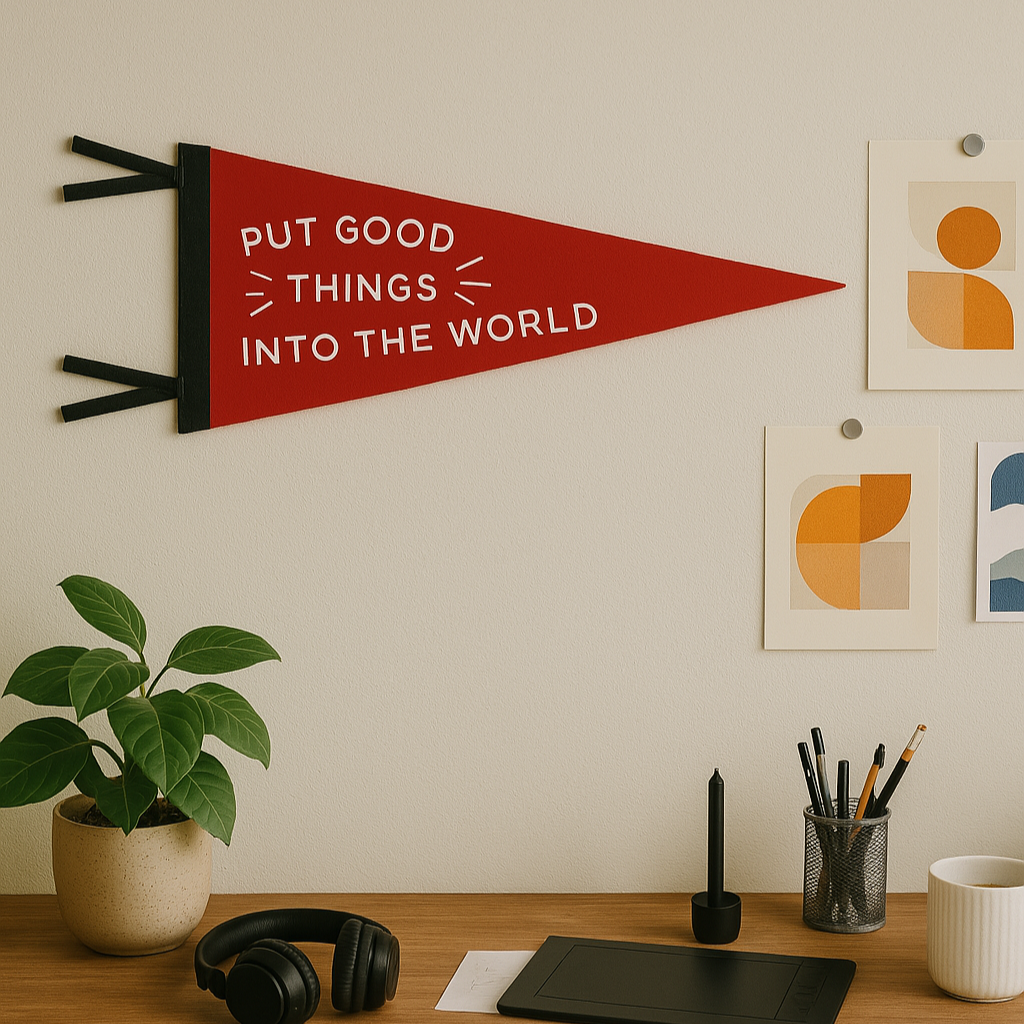 Put Good Things Into The World Pennant